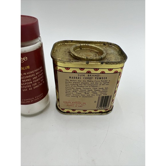 Vintage Durkee's Spices Tin + Glass Bottles Madras Curry Powder - Picture 8 of 8